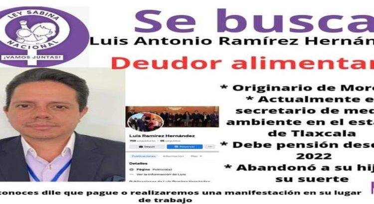 Exhiben por ser deudor alimentario a Secretario del Medio Ambiente de Tlaxcala