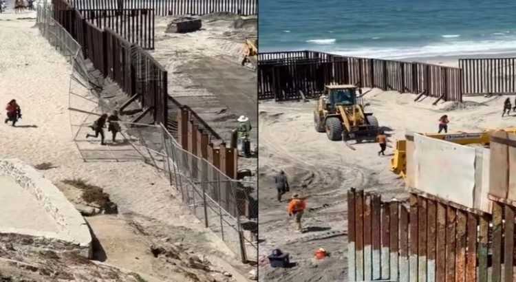 Migrantes cruzan a Estados Unidos por las obras en playa de Tijuana