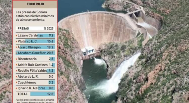 Presas de Sonora están en nivel mínimo