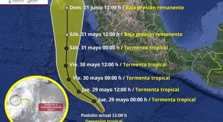 Se forma la depresión tropical Uno-E
