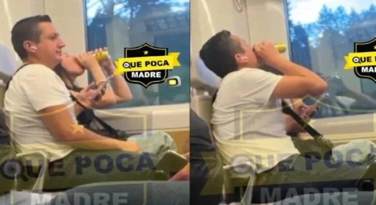 Captan a pasajeros tomando cerveza en Tren Interurbano México-Toluca