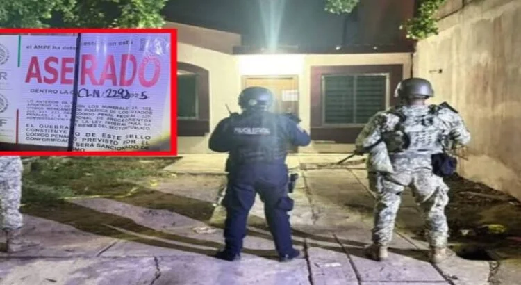 Decomisan arsenal de guerra y 230 kilos de metanfetamina en zona residencial