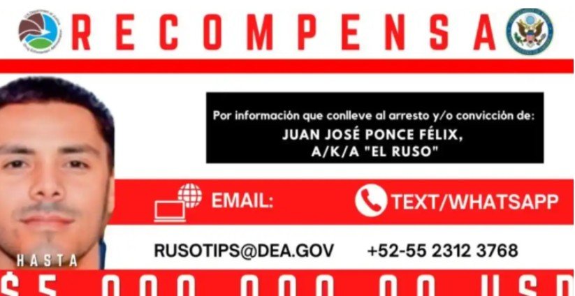 Ofrece Estados Unidos 5 millones de dólares por la captura de “El Ruso”