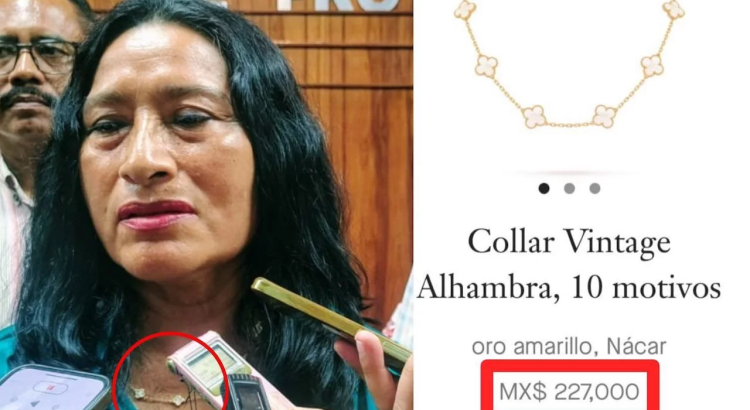 Indignación por el collar de lujo de la alcaldesa de Acapulco asegura que fue un regalo del pueblo