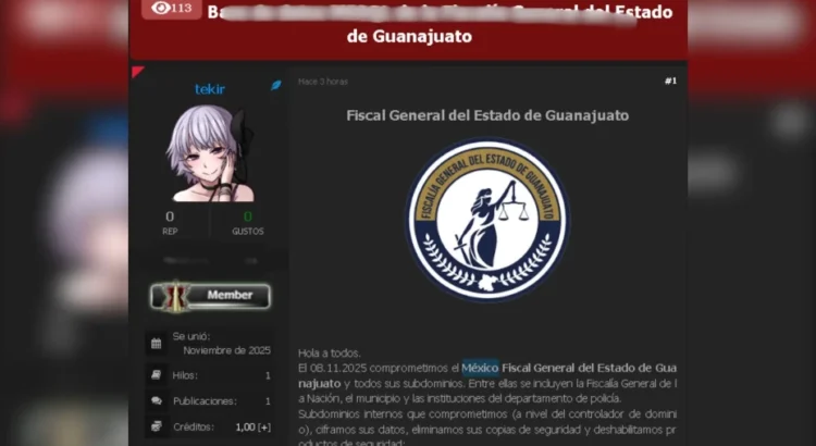 Hackers filtran documentos confidenciales de la Fiscalía de Guanajuato