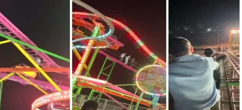 Montaña rusa falla en la Feria CANACO de Los Mochis; usuarios bajan caminando