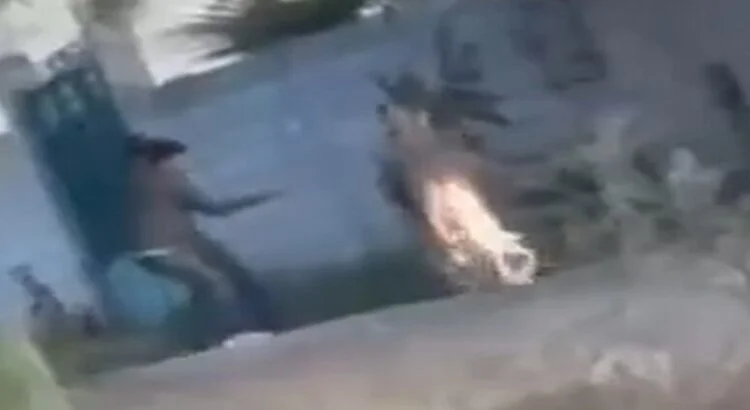 Unos jóvenes hacen explotar pirotecnia en un burro en Boyé, Cadereyta