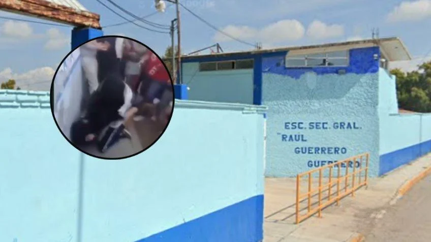 Madres alientan riña entre alumnas afuera de secundaria en Hidalgo