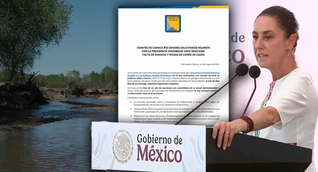 Integrantes de los Comités de Cuenca del Río Sonora exigen diálogo con el Gobierno Federal.