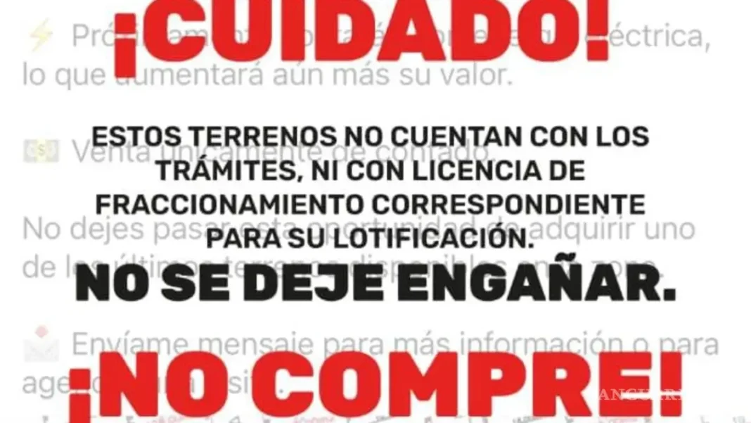 Advierten sobre venta ilegal de terrenos en Saltillo