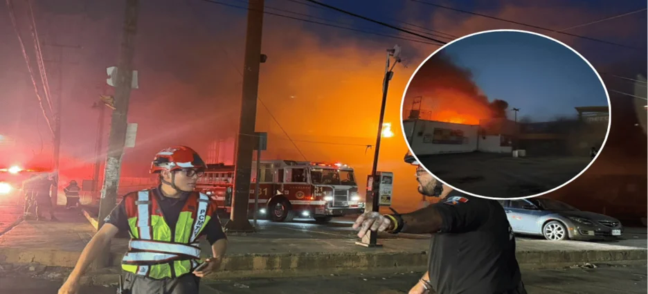 Reportan incendio en supermercado