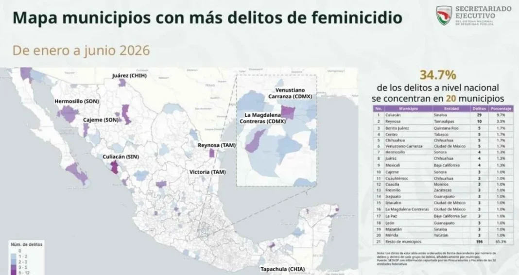Tamaulipas se mantiene entre los estados con mayor número de feminicidios en 2026