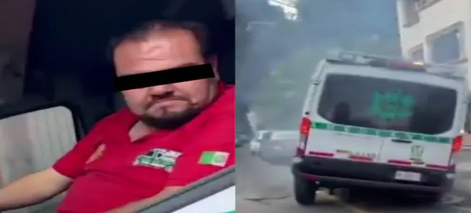 Detienen a conductor de ambulancia del IMSS tras atropellar a una persona y chocar varios autos en CDMX