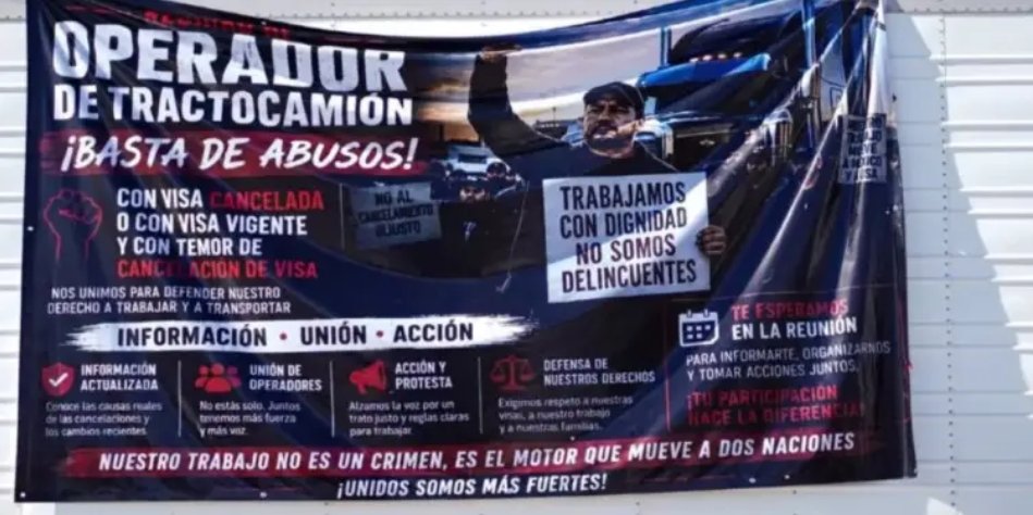 Protestan transportistas por revocación de visas en cruces fronterizos de BC